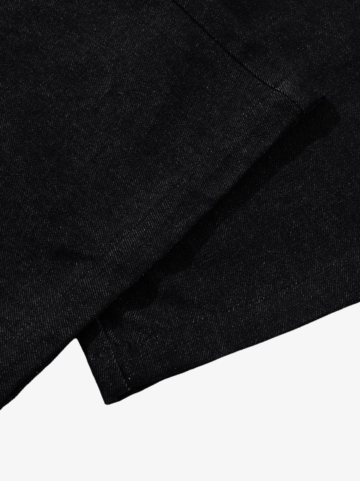 Croc Embossed Pocket Rivet Wide Leg Denim Jeans