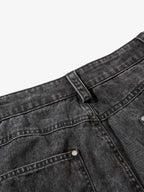 Washed Cotton Multi-Pocket Ruched Cargo Pants