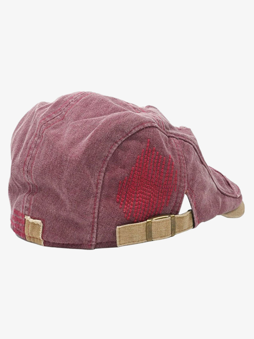 Distressed Patchwork Embroidered Cotton Flat Cap
