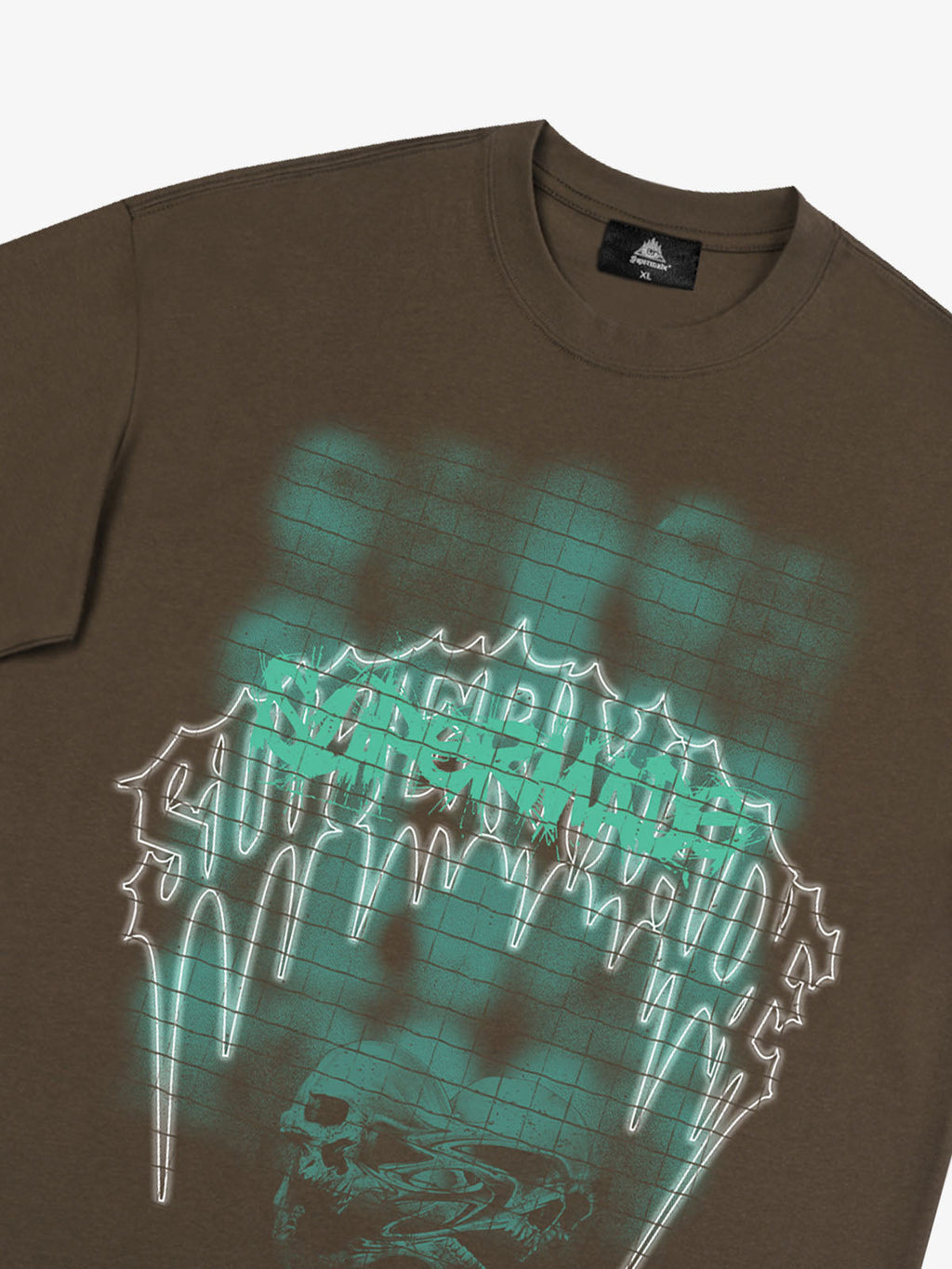 Dark Grid Skull Graphic T-Shirt