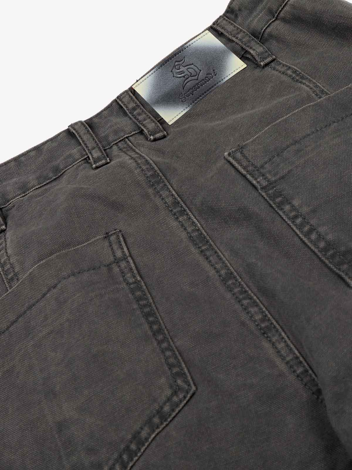 High Waist Button Fly Curved Seam Washed Jeans
