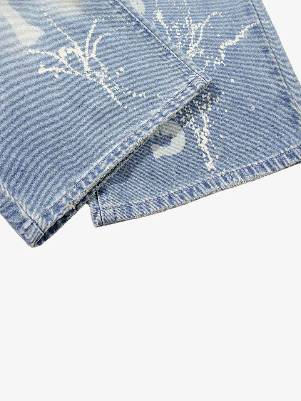 Tie-Dye Distressed Wide Leg Jeans
