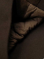 Utility Faux Shearling Collar Suede Look Zip Up Jacket