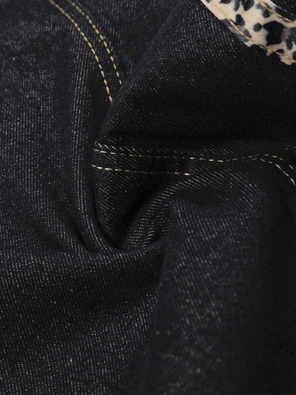Leopard Side Panel Tie Belt Denim Barrel Jeans