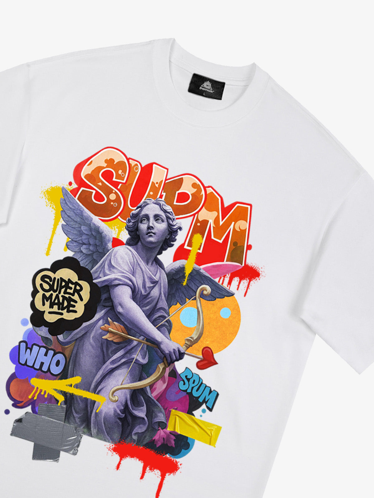 Retro Angel Statue Graffiti T-Shirt