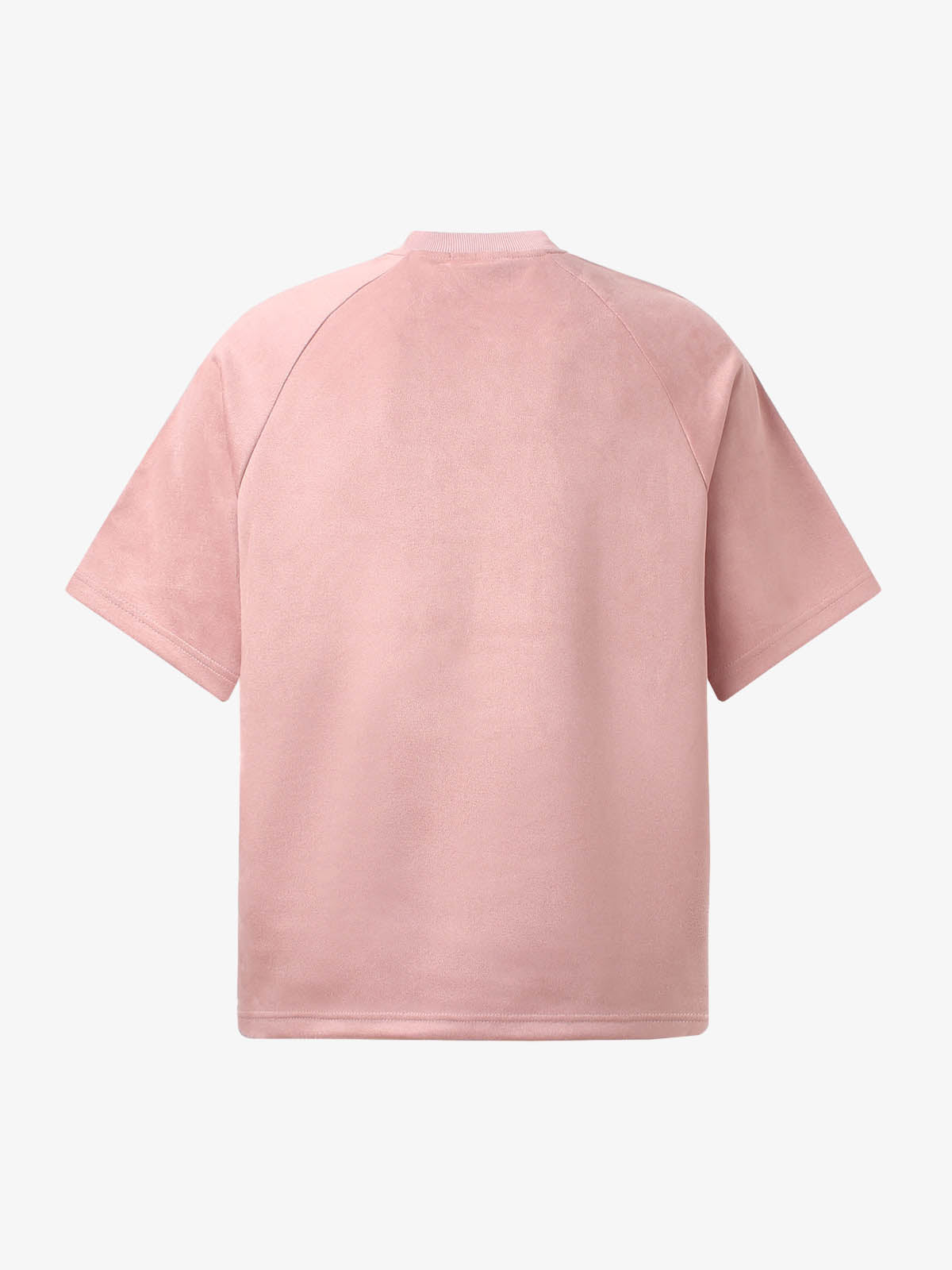 Suede Panel Embroidered Logo Short Sleeve T-Shirt