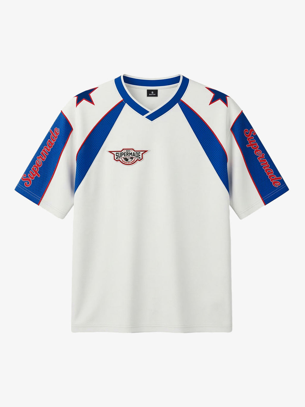Colorblock Star Print Mesh Jersey T-Shirt