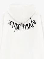 Gothic Devil Graphic Washed Hoodie