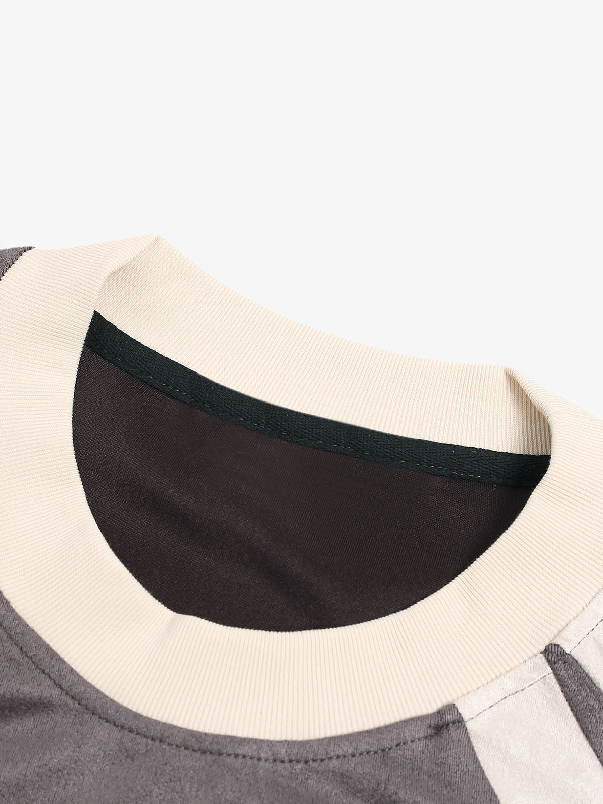 Jersey Deconstructed Contrast Color Stitching Print T-shirt - 2407