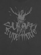 Gothic Skull Distressed Letter T-Shirt