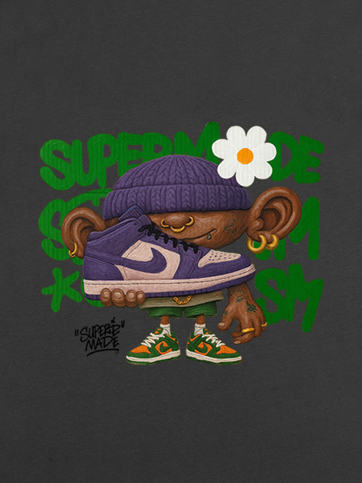 Street Cartoon Sneaker Graffiti Sneaker T-shirt