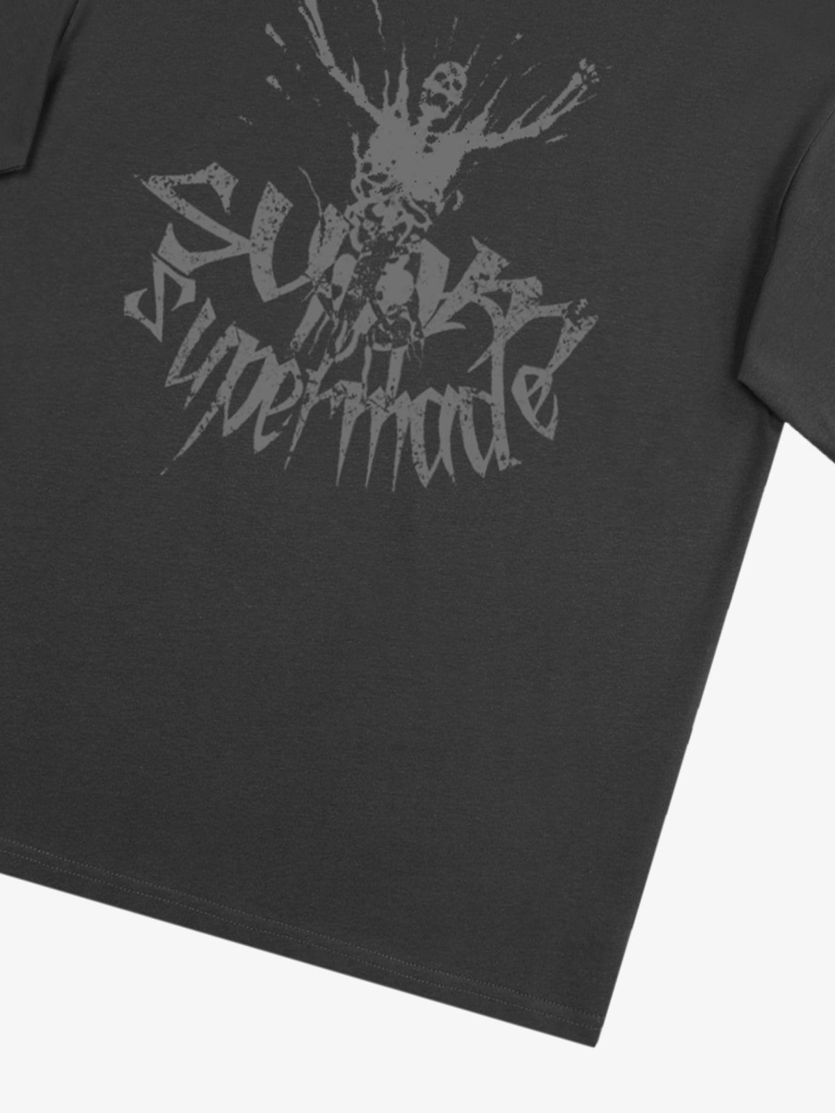 Gothic Skull Distressed Letter T-Shirt