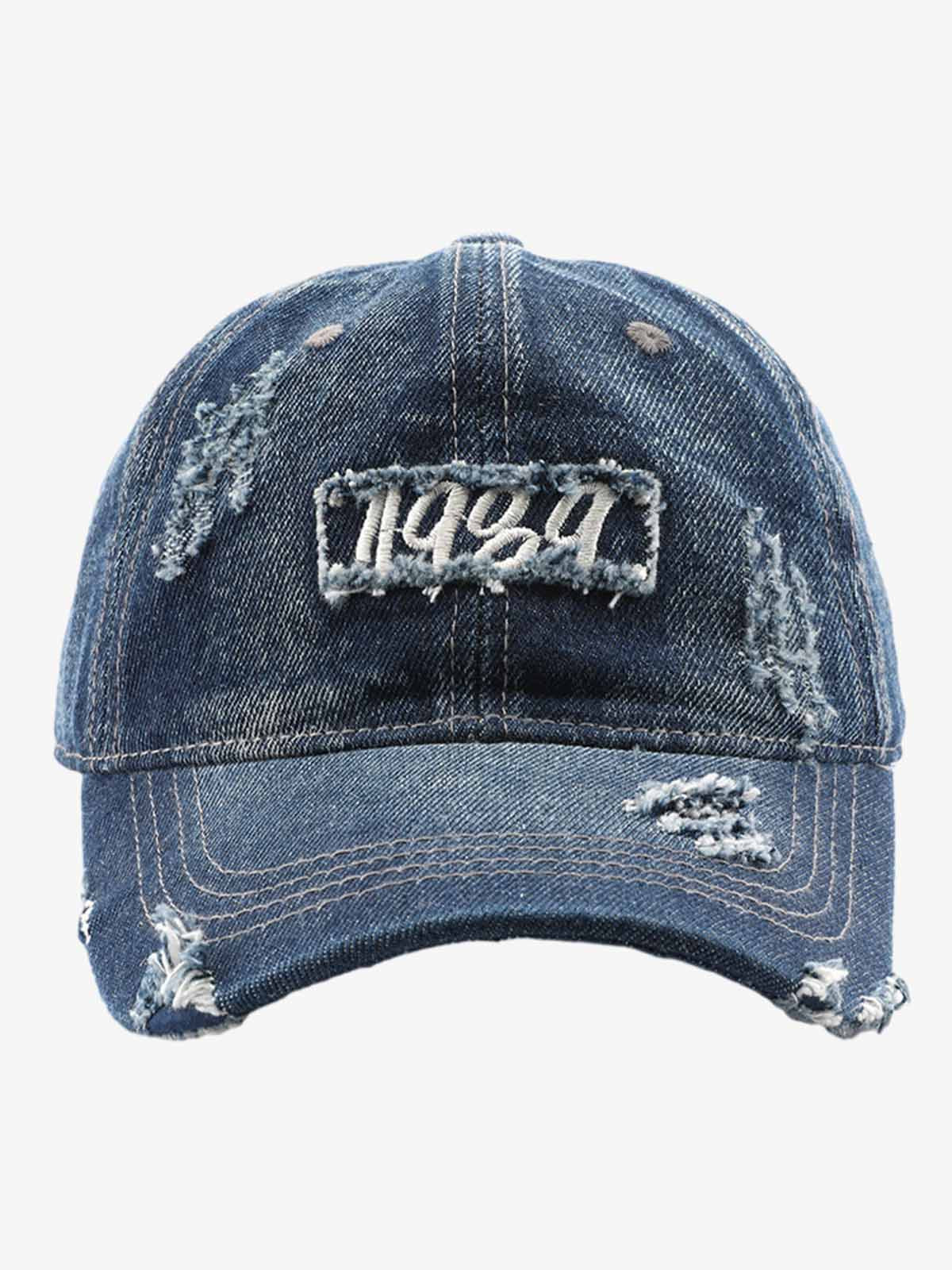 1989 Embroidery Distressed Denim Baseball Cap