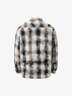 Streetwear Washed Distressed Plaid Long Sleeve Shirt