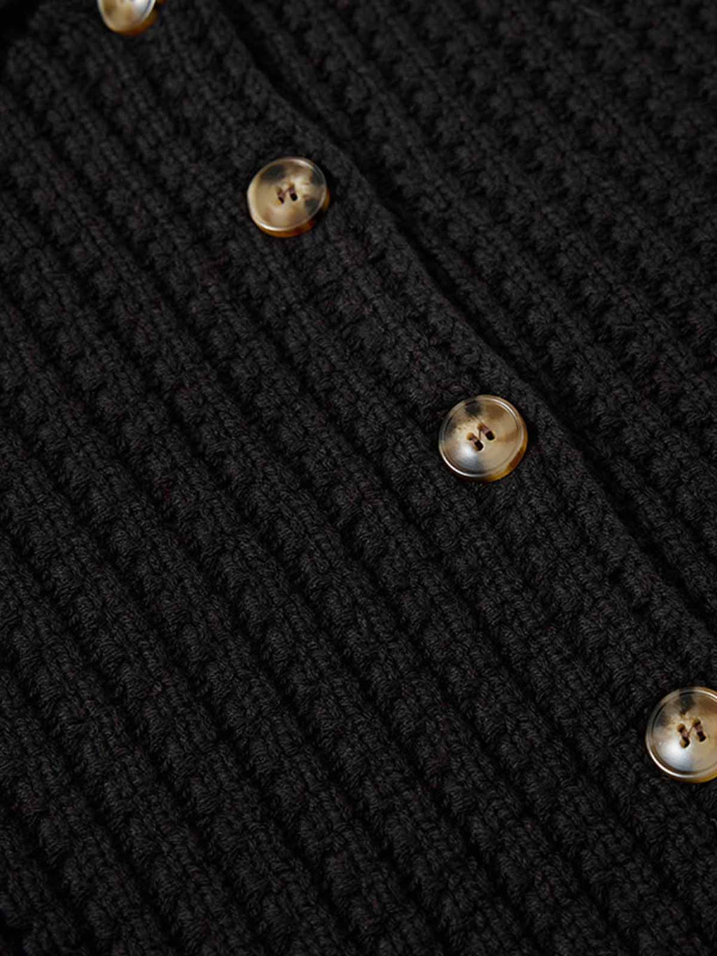Retro Cable Knit Button-Up Collared Cardigan Sweater