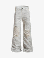 Vintage Utility Washed Cargo Flared Pants