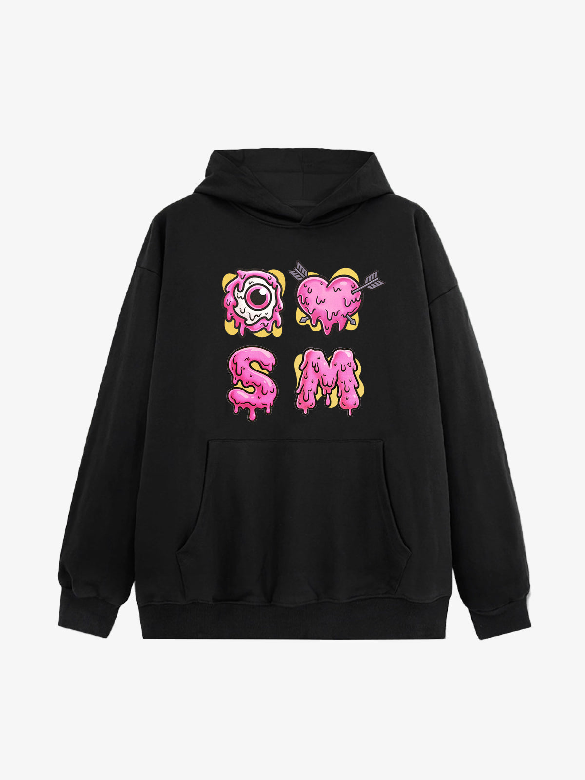 Street Dripping Letter Eyeball Graffiti Hoodie