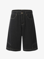 Washed Waistband Hem Jorts