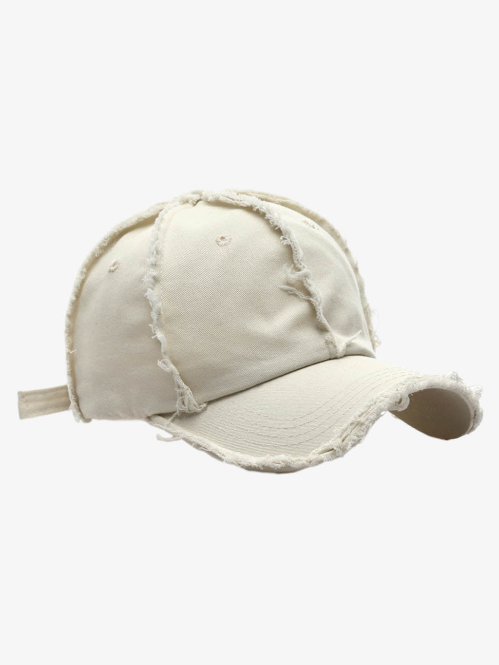 Vintage Frayed Panel Cotton Baseball Cap