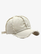 Vintage Frayed Panel Cotton Baseball Cap