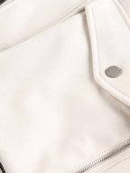 Military-Inspired Utility Shoulder Straps Zip Jacket
