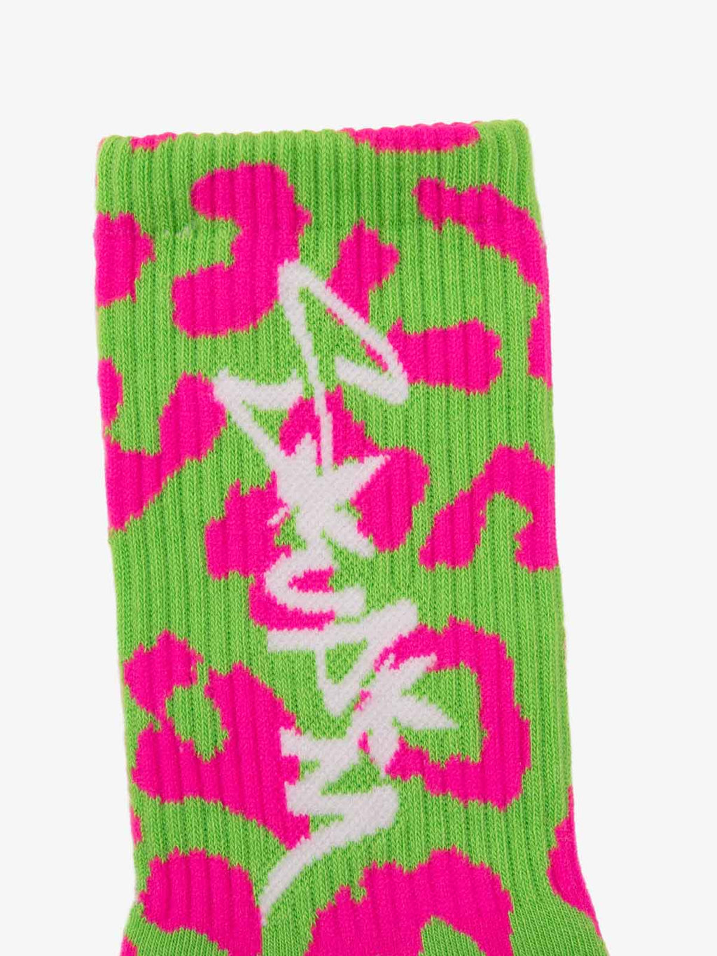 Retro Vibrant Leopard Print Color-Block Crew Socks