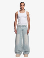 Denim Washed Distressed Barrel Jeans - 2511