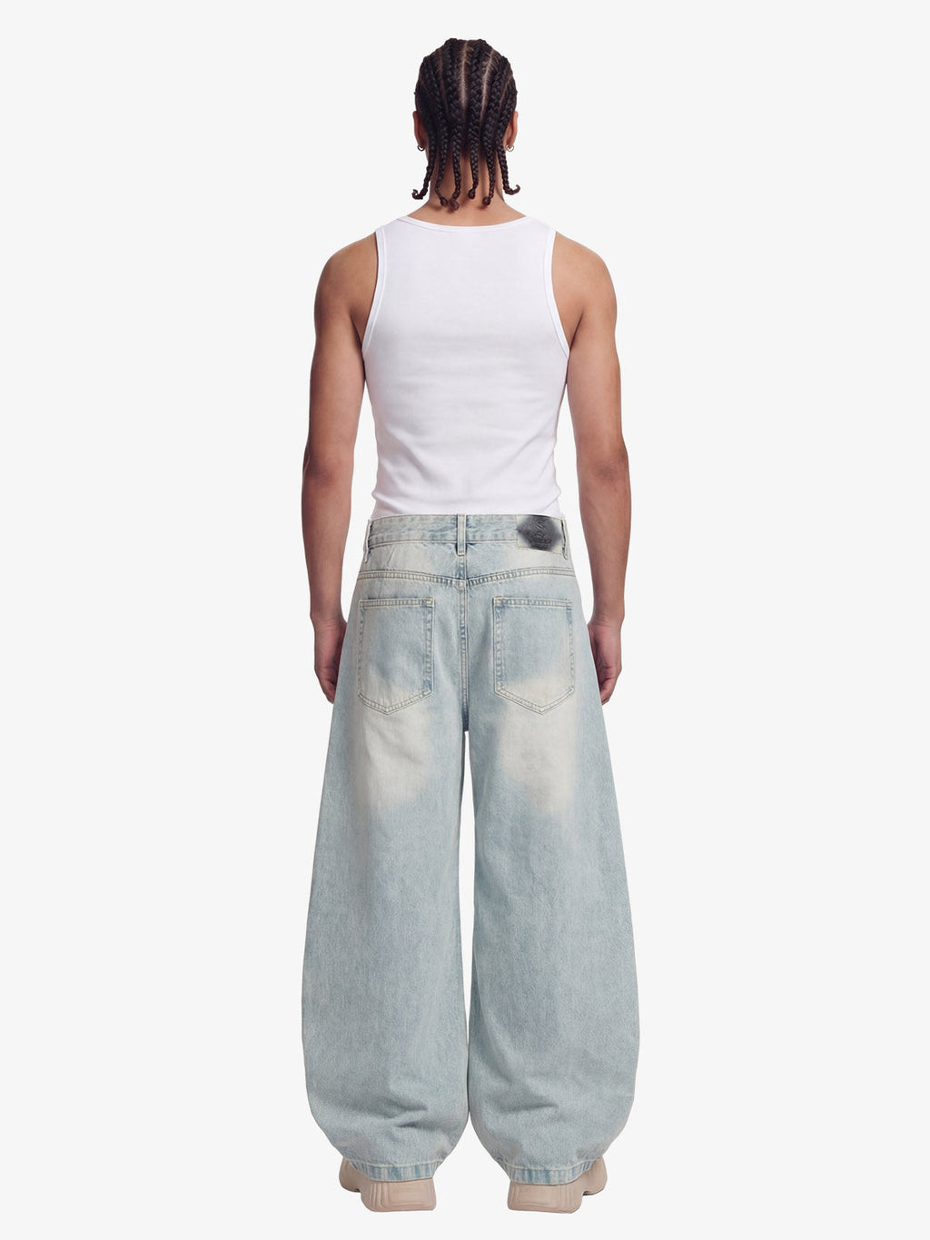 Denim Washed Distressed Barrel Jeans - 2511