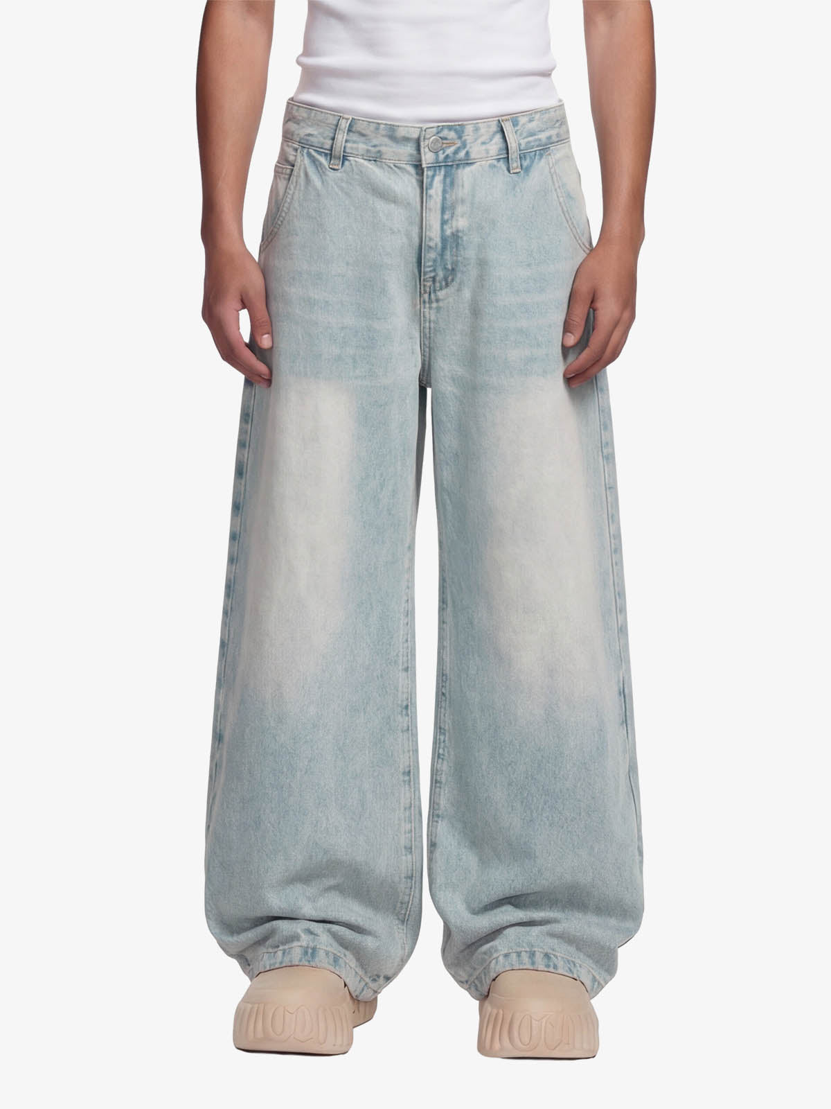 Denim Washed Distressed Barrel Jeans - 2511