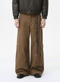 Washed Cargo Webbing Barrel Pants