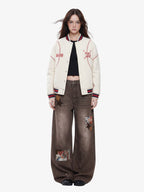 Baseball Stitch Embroidered Varsity Jacket
