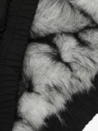 Vintage Stand Collar Fur Lined Bomber Jacket