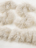 Retro Fuzzy Letter Patch Textured Knit Sweater