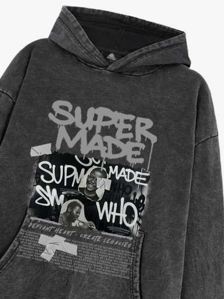 Trendy Retro Graffiti Character Hoodie