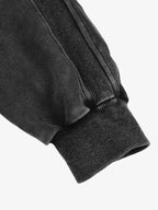 Vintage Washed Panel Construction Zip-Up Hoodie