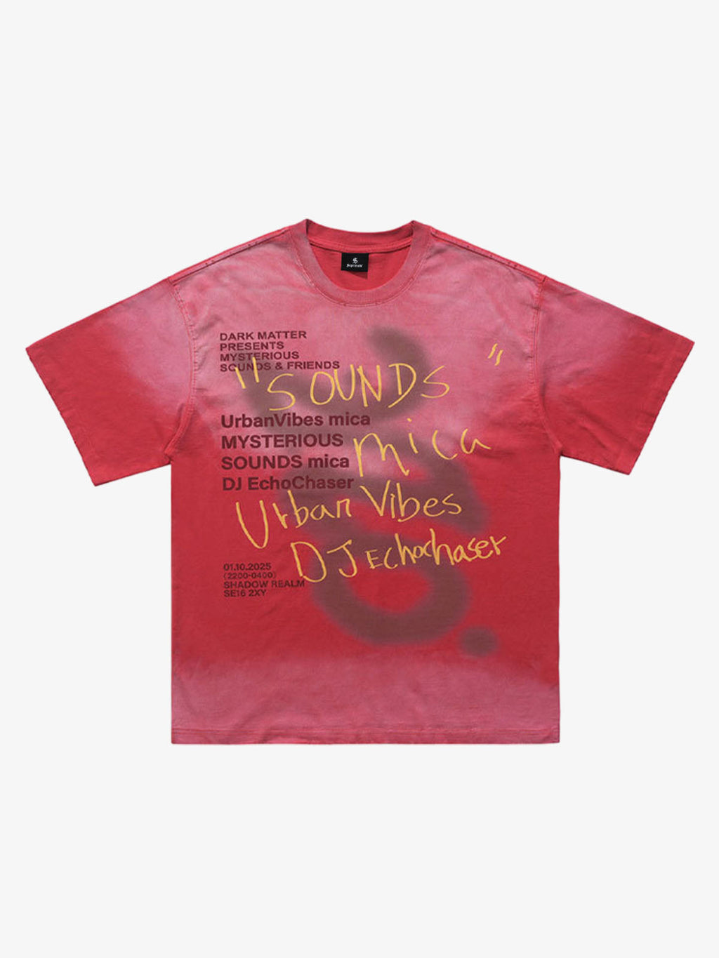 Washed Graffiti Text Print Spray Effect T-Shirt - 2614
