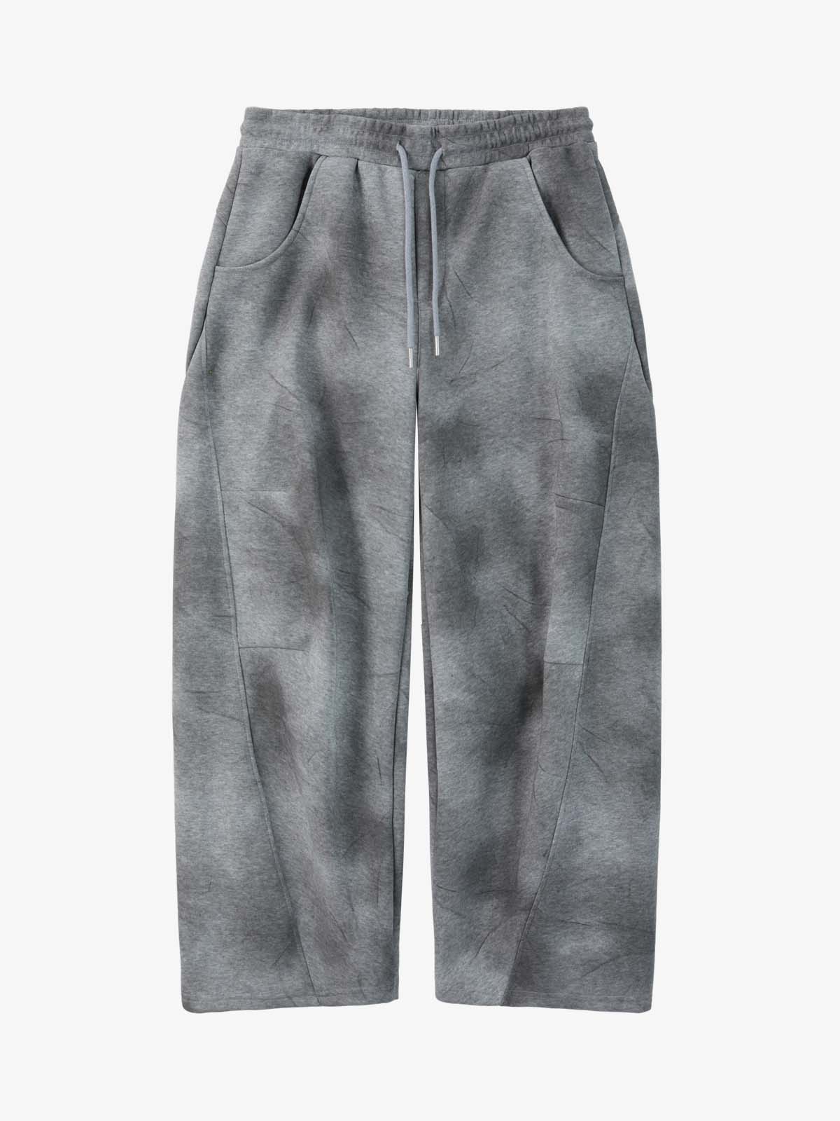 Vintage Washed Tie-Dye Zip Up Hoodie & Barrel Sweatpants Tracksuit