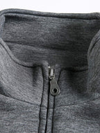 Panel Cut Stand Collar Zip Up Jacket