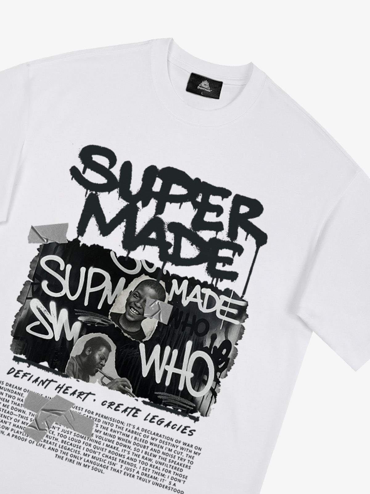 Streetwear Graffiti Character Collage Graphic T-Shirt