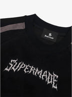 Suede Panel Embroidered Logo Short Sleeve T-Shirt