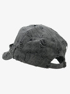 Distressed Stud Detail Cotton Flat Top Cap
