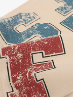 Retro Color-Block Letter Print Baggy Pants