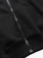 Spine Graphic Distressed Hood Zip Hoodie