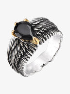 Gothic Wing Stone Ring