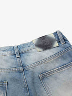 Bleach Wash Wide Leg Denim Jeans