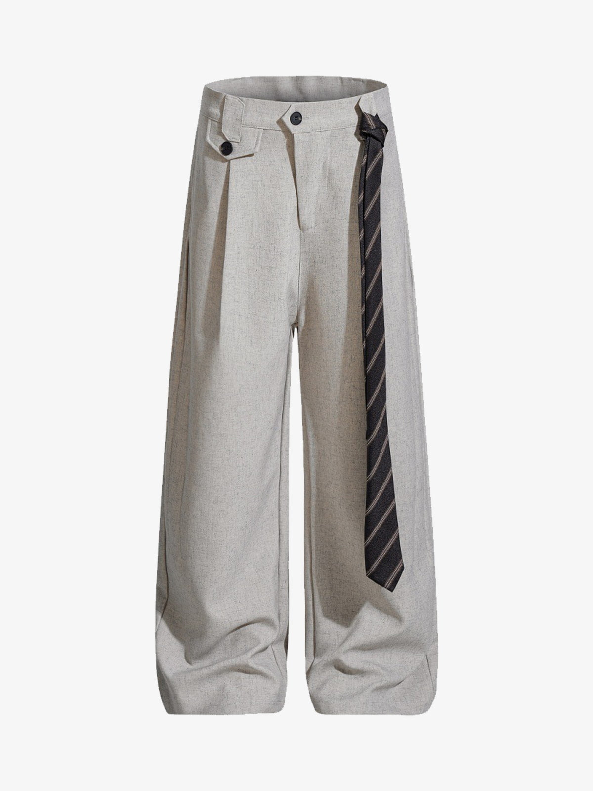 Tie Detail Relaxed Fit Draped Suit Pants