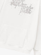 Rhinestone Distressed Letter Graphic Hoodie