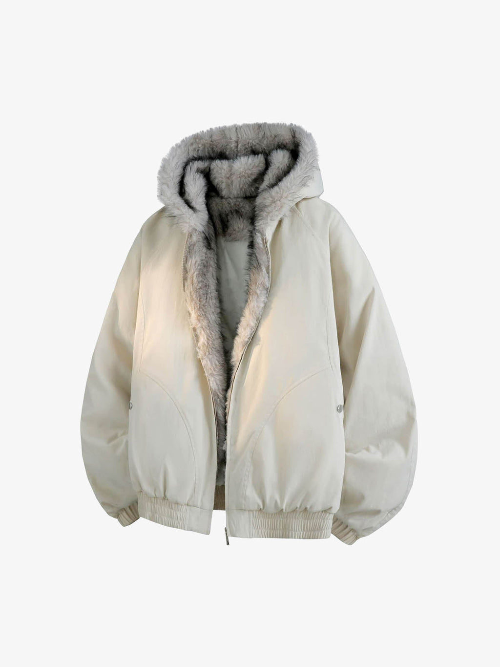 Street Faux Fur Collar Hooded Windproof Padded Jacket