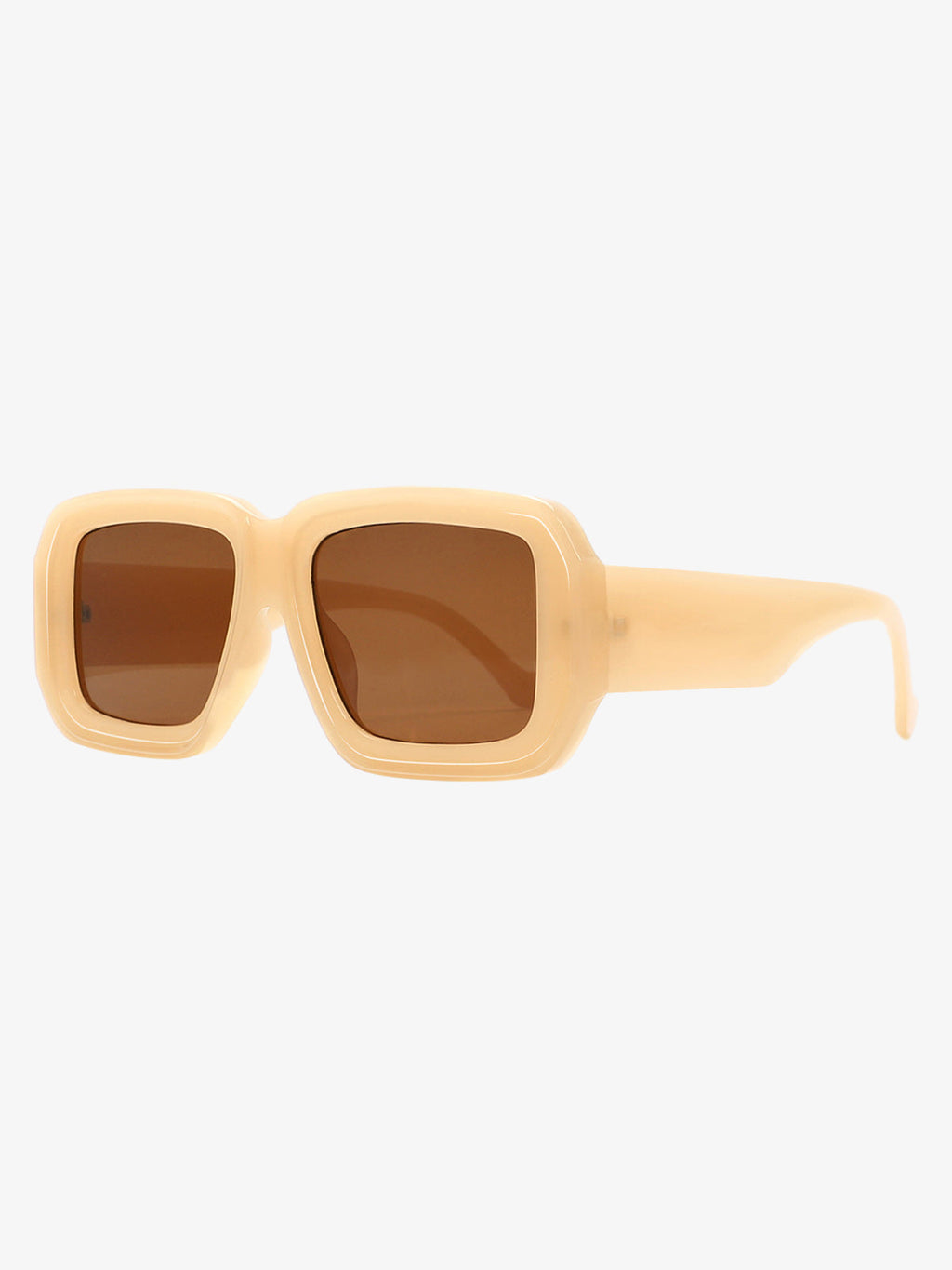 Retro Square Frame Wide Temple Sunglasses
