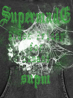 Gothic Skull Spider Web Graphic Hoodie